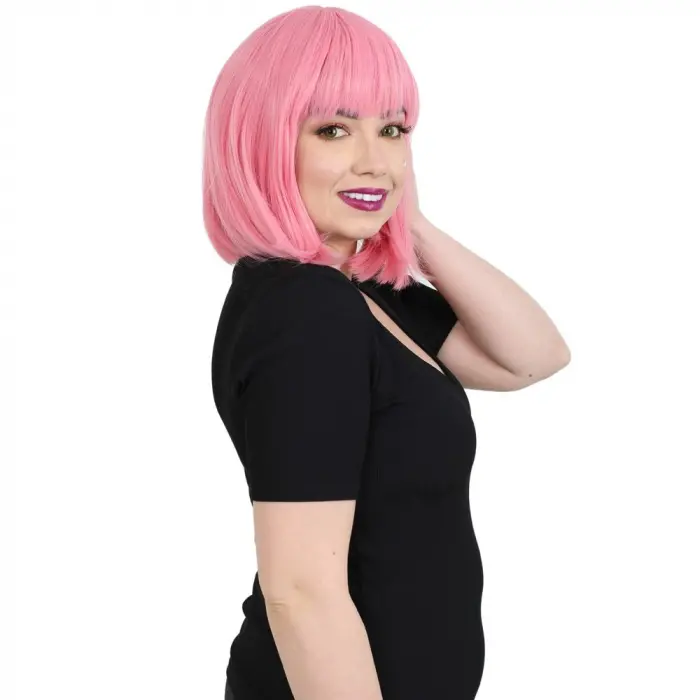 Küt Kahküllü Fiber Sen Peruk / Şeker Pembe