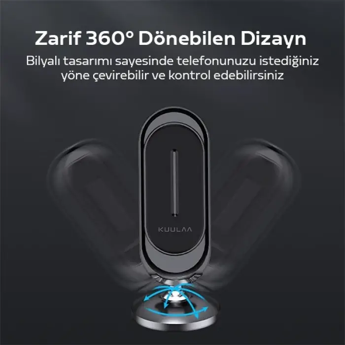 KUULAA Universal Mıknatıslı Standlı Cep Telefon Araç Tutucu Aluminum-(5775)