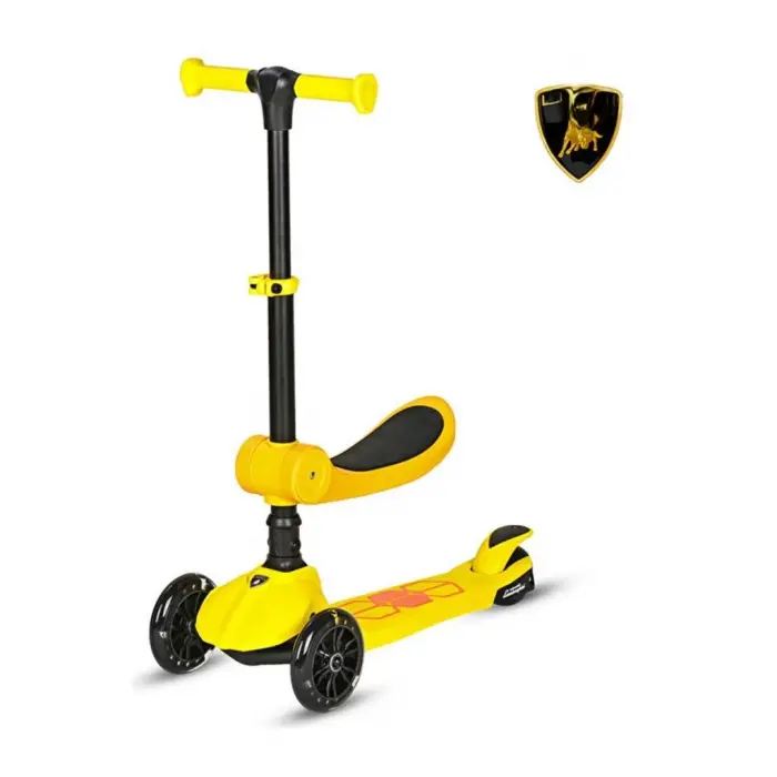 L5-2IN1-Y  LİSANSLI KATLANIR OTURAKLI IŞIKLI SCOOTER SARI