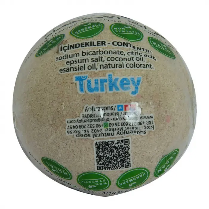 Lantalı El Yapımı Banyo Küvet Topu Sabunu Mor 90-120 Gr