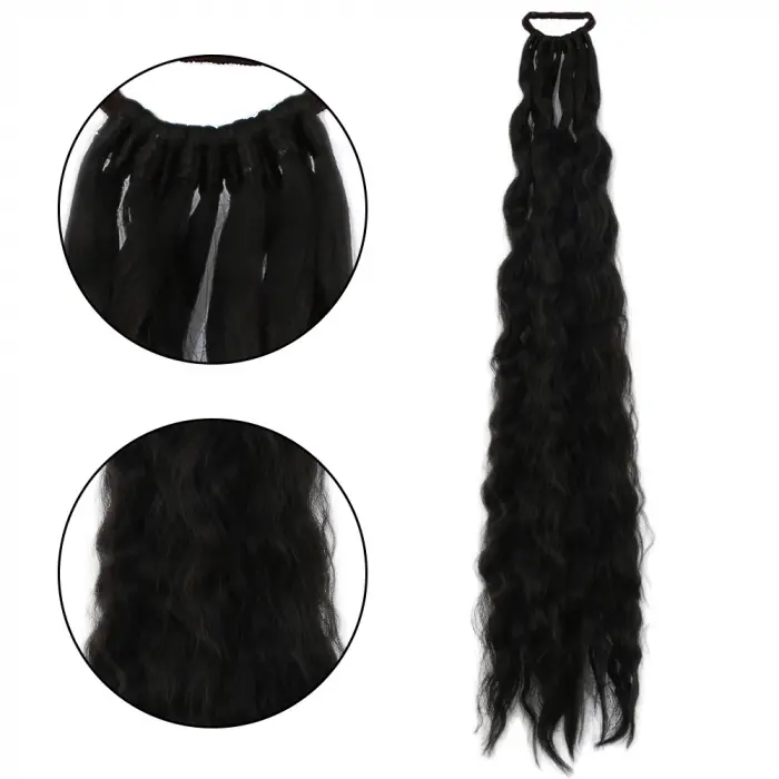 Lastik Tokalı At Kuyruğu Kabarık Afro Daalı  / Kahverengi