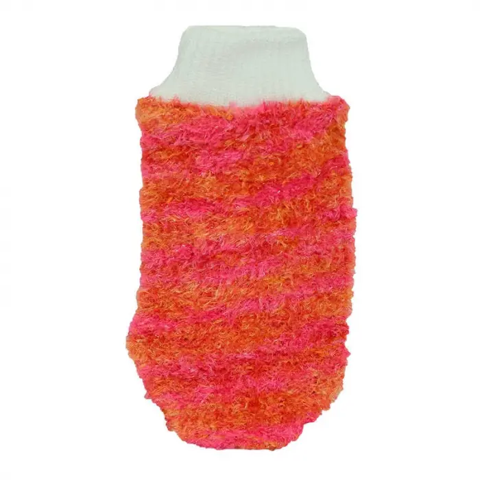 Lastikli El Geçmeli Yumuşak Eldiven Banyo Lifi Pembe-Tcu 20x10 Cm