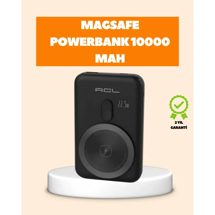 LCD Ekranlı Kablosuz Powerbank Type C ve USB Çıkışlı