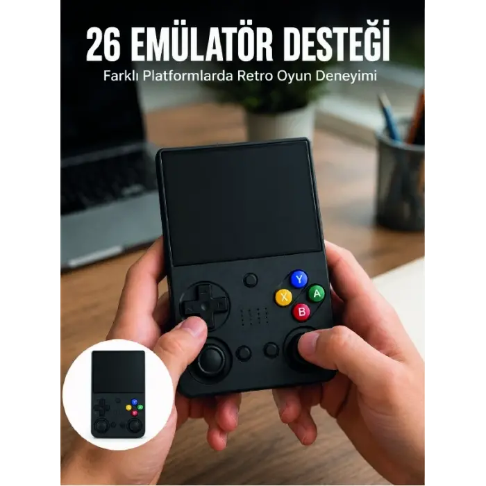 LCD Retro Oyun Konsolu TV Bağlantı Destekli Çift Analog Joystick El Tipi Konsol