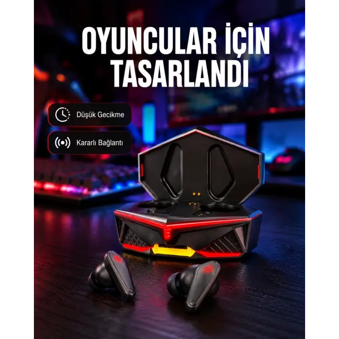 Led Işıklı Metal Kasa Kablosuz  Kulaklık Yeni Nesil