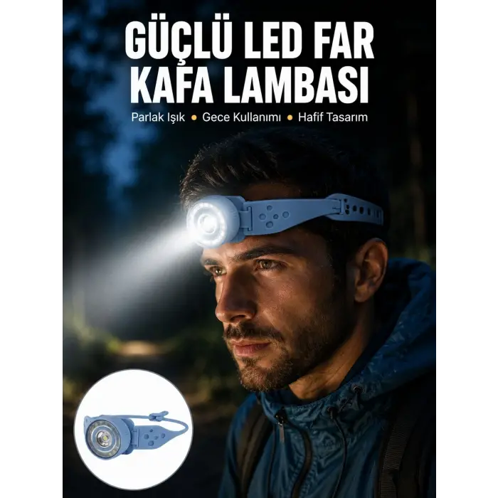 LED Kafa Lambası Kamp Yürüyüş ve Gece Kullanımı İçin Yeni Nesil