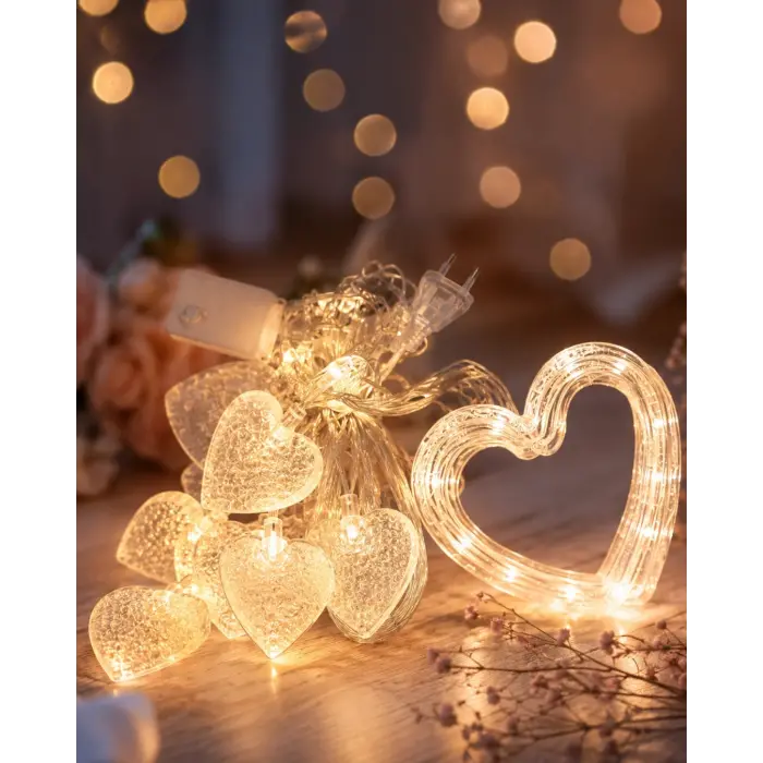 LED Kalp Neon Lamba Dekoratif Romantik Gece ve Ortam Işığı