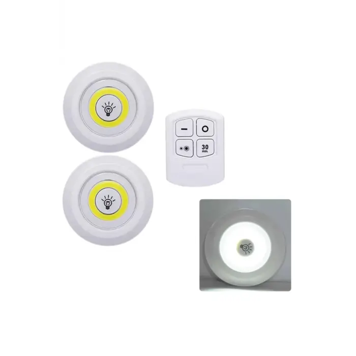 Led Lamba 3lü Uzaktan Kumandalı Yapışkanlı