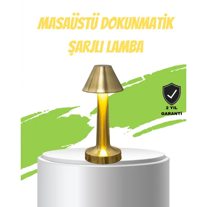 LED Masa Lambası 3 Renk Ayarlı Şarjlı Kablosuz Modern Tasarım