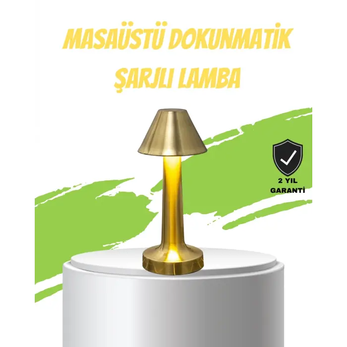 LED Masa Lambası 3 Renk Ayarlı Şarjlı Kablosuz Modern Tasarım