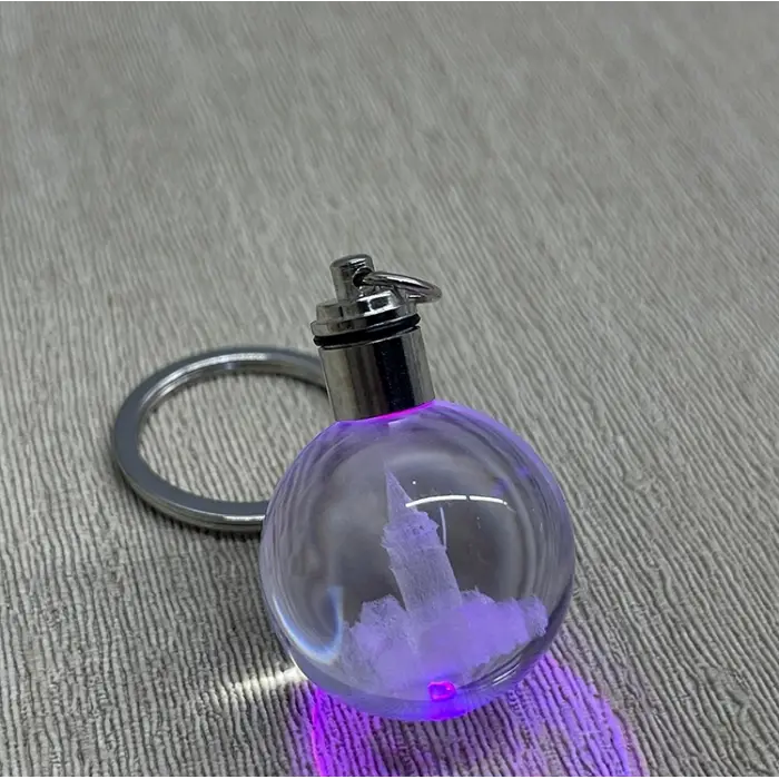 Ledli Galata Kulesi Tasarımlı Kristal Anahtarlık