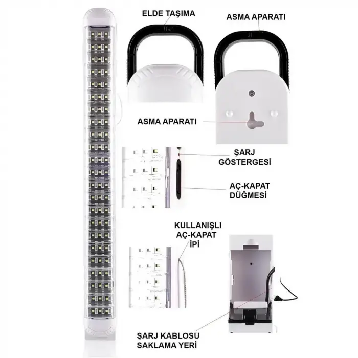 Ledpoint Lp-6069 Akülü 69 Led Şarjlı Işıldak