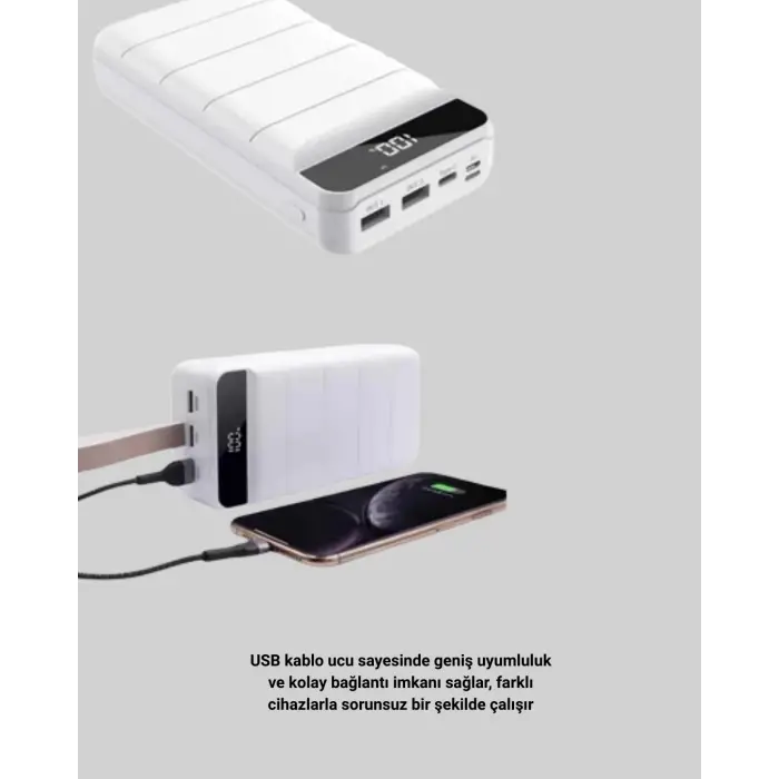 Lightning ve Type-C Girişli 50000mAh Powerbank