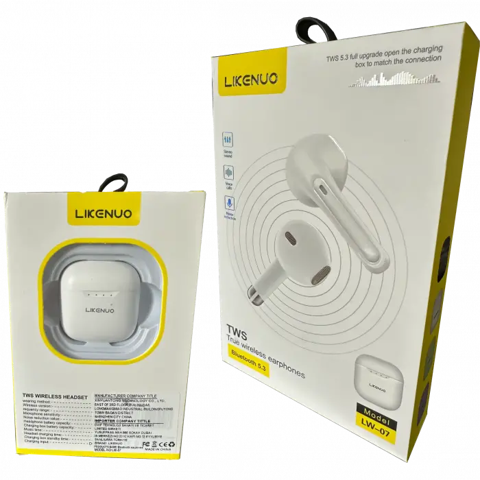Likenuo LW-07 TWS Bluetooth 5.3 Kablosuz Kulaklık Dokunmatik Stereo