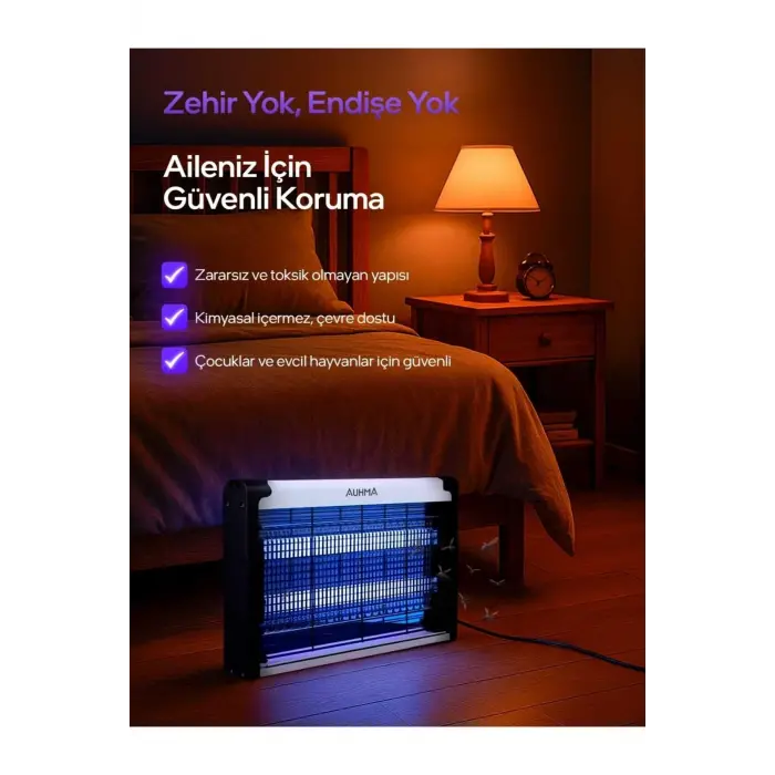 Makine formunda mavi ışıklı sinek ve böcek öldürücü kovucu, tehlikeli değil, 2x4 watt