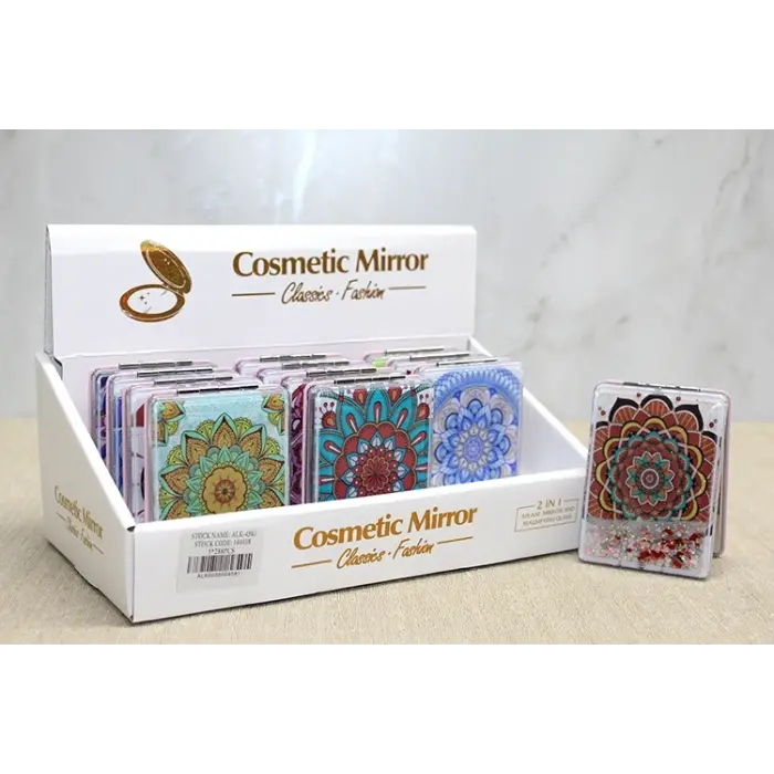 Mandala Desenli Hareketli Sulu El Aynası - Model 4