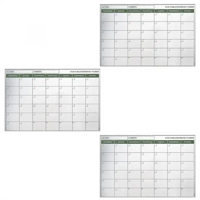 Manyetik Yapışkanlı Bir Aylık Program Planlayıcı Takvim 85x56 Cm Bx40
