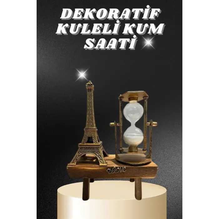 Masa Biblosu Dekoratif Süs Kum Saati Eyfel Kulesi Hediyelik Kum Saati