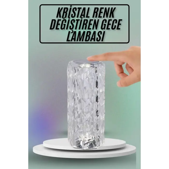 Masa ve Gece Lambası Şık ve Dayanıklı Sensörlü Şarjlı Kristal Lamba