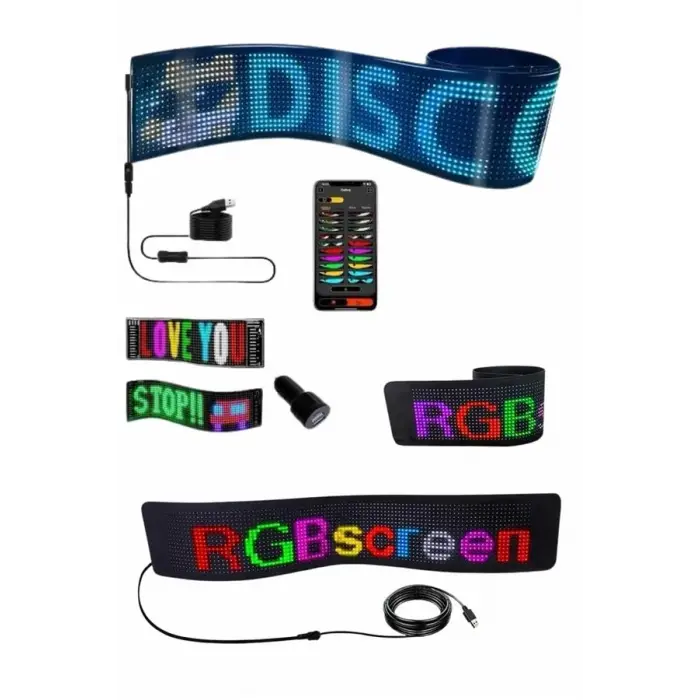 Matrix Led Cama Yapışan Telefon Kontrollü Panel Dijital Ekran Kumandalı