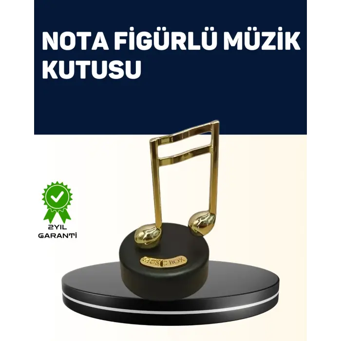 Melodious Music Altın Nota Figürlü Müzik Kutusu