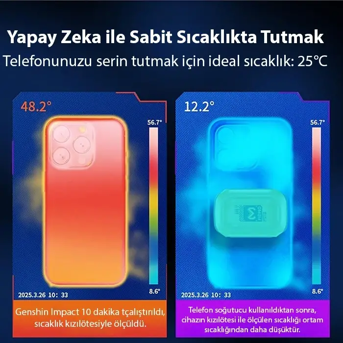 Memo CX12 Pro 2000Mah Bataryalı i Manyetik Cep Telefon Soğutma-(5775)