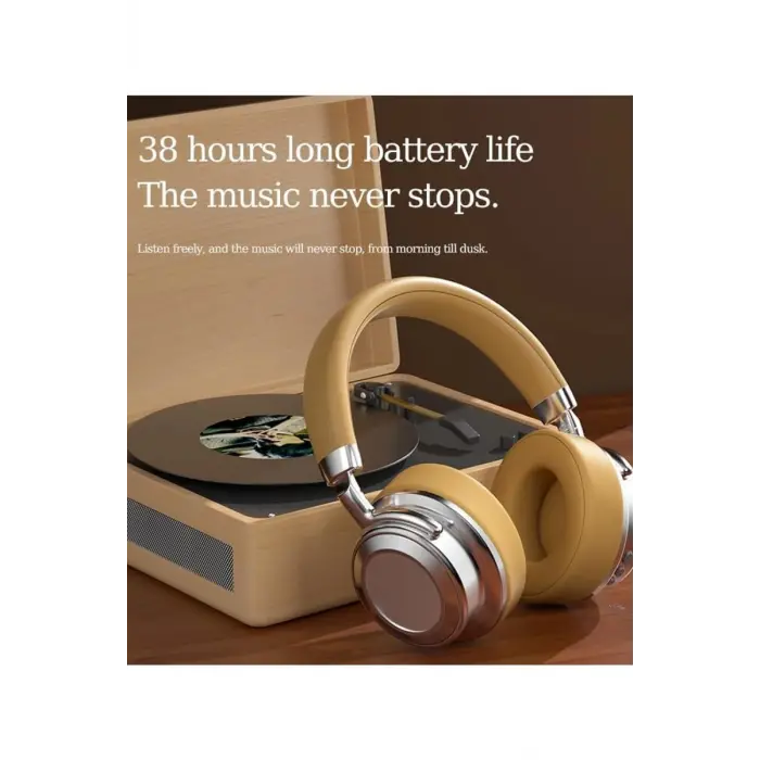 Metal Kulak Üstü Kablosuz Bluetooth Kulaklık Hybrid Anc Type-c Hızlı Şarj Bluetooth 6.0