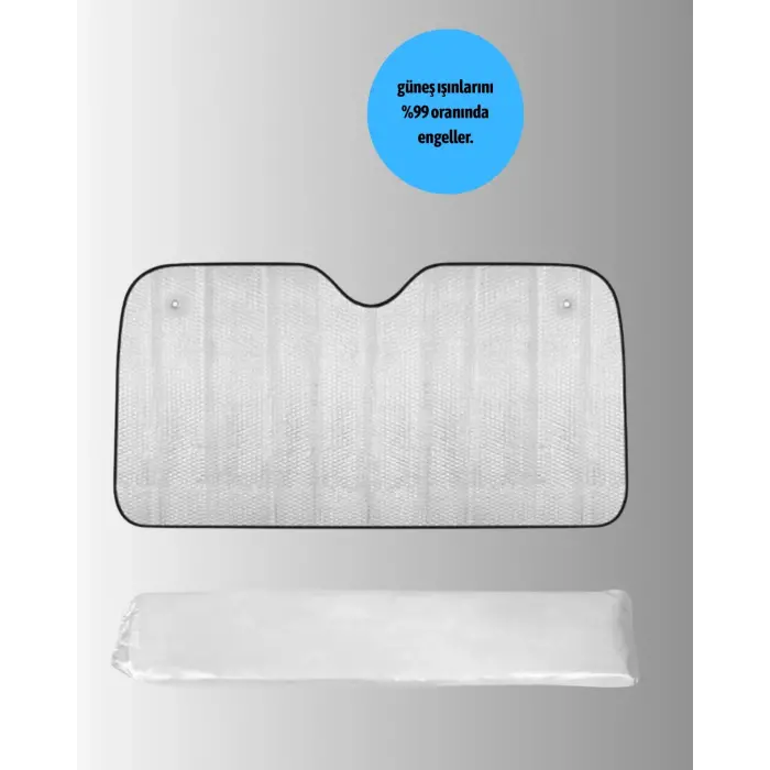 Metalize Reflektörlü Katlanabilir Araç Güneşliği – Yüksek Performanslı Isı ve UV Koruması