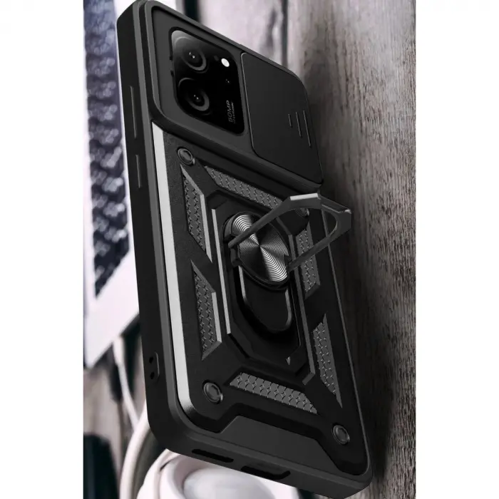 Mi 13t Pro Kılıf Pars Lens Yüzüklü  - Kırmızı