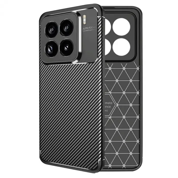 Mi 15 Pro Kılıf Auto Fus Karbon Kapak - Siyah