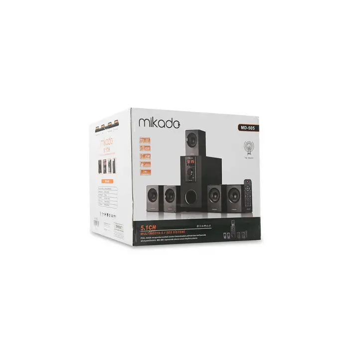 MIKADO MD-505 70W 5+1 Masaüstü FM/BT/SD/USB Siyah Kasa Speaker(1923)