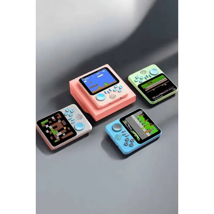 Mini Atari El Atarisi 3.5 inç Ekran Çift Konsol 666 Adet Retro Oyun Gameboy El Atarisi