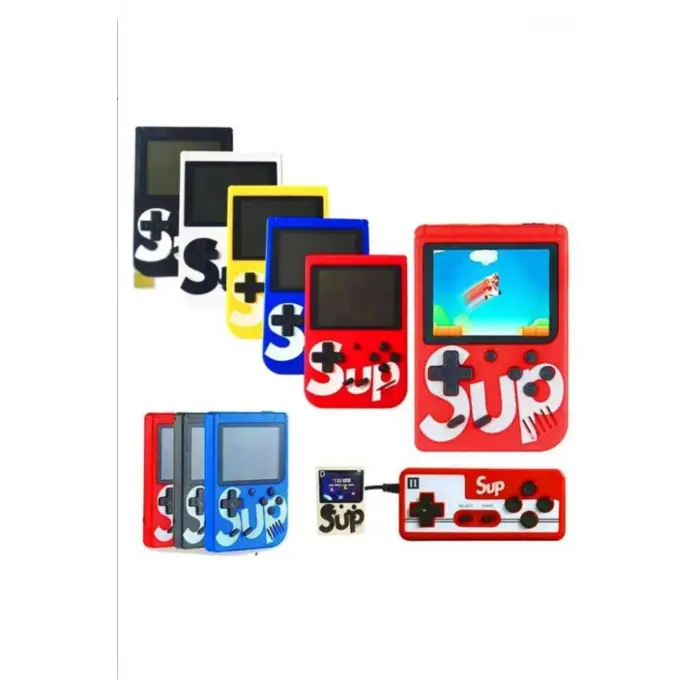 Mini atari oyun konsolu çift kollu nostalji oyunlu kırmızı renk bluetooth yok - Elektronik