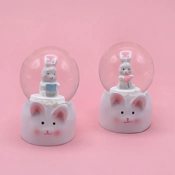 Mini Boy Tavşan Tasarımlı Işıklı Kar Küresi