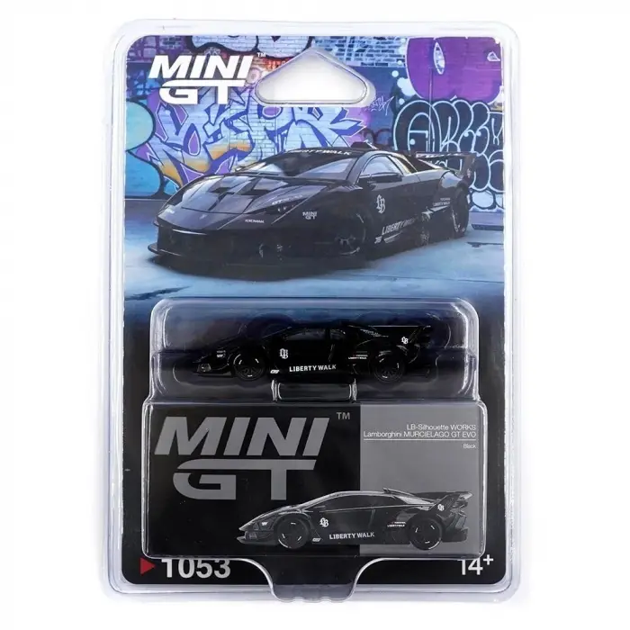 Mini GT 1/64 Lamborghini LB-Silhouette WORKS MURCIELAGO GT Evo Black - Blister Paket