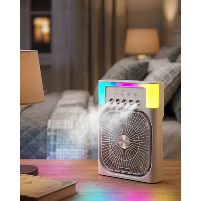 Mini Klima Fan Su Hazneli USB Şarjlı Sessiz Masaüstü Soğutucu