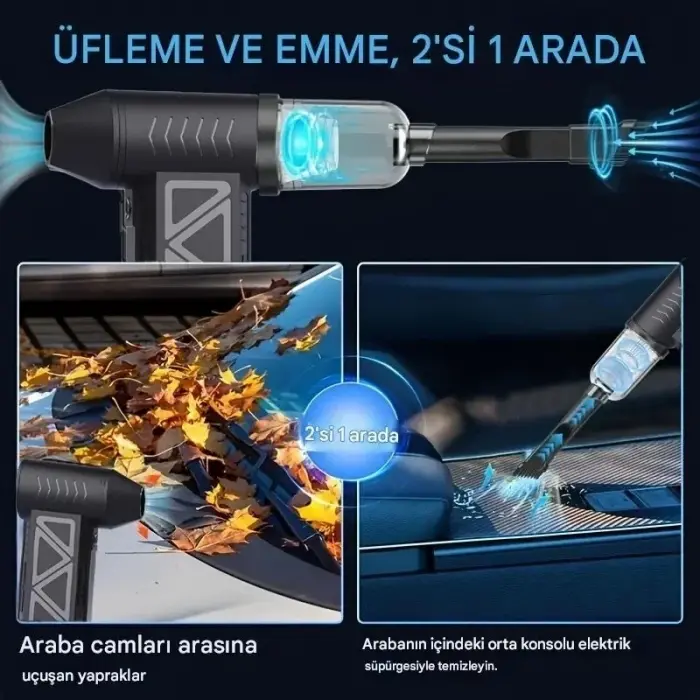 Mini Şarjlı Hava Üfleyici Ve Vakumlu El Süpürgesi Bx40
