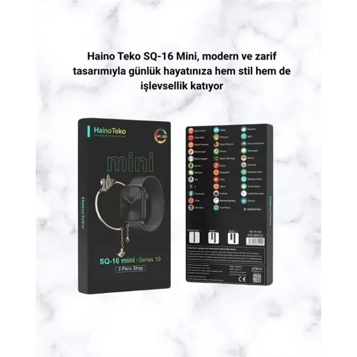 Mini Series 10 Akıllı Saat | 3 Kordon + Bileklik Hediyeli Tüm Telefonlarla Uyumlu