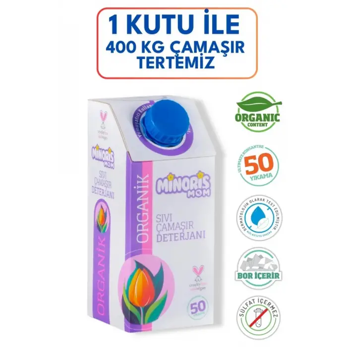 MOM Organik Sıvı Çamaşır Deterjanı 1 Lt 50 Yıkama