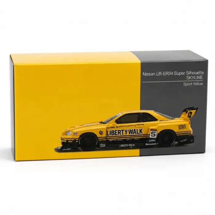 Model Araç 1/64  LB-ER34 Super Silhouette SKYLINE Sport Yellow