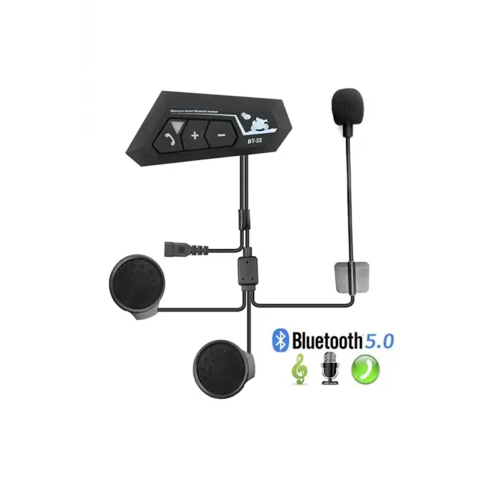 Motosiklet Kaskı için Şarj Edilebilir Bluetooth Intercom Kulaklığı ve Mikrofon Seti