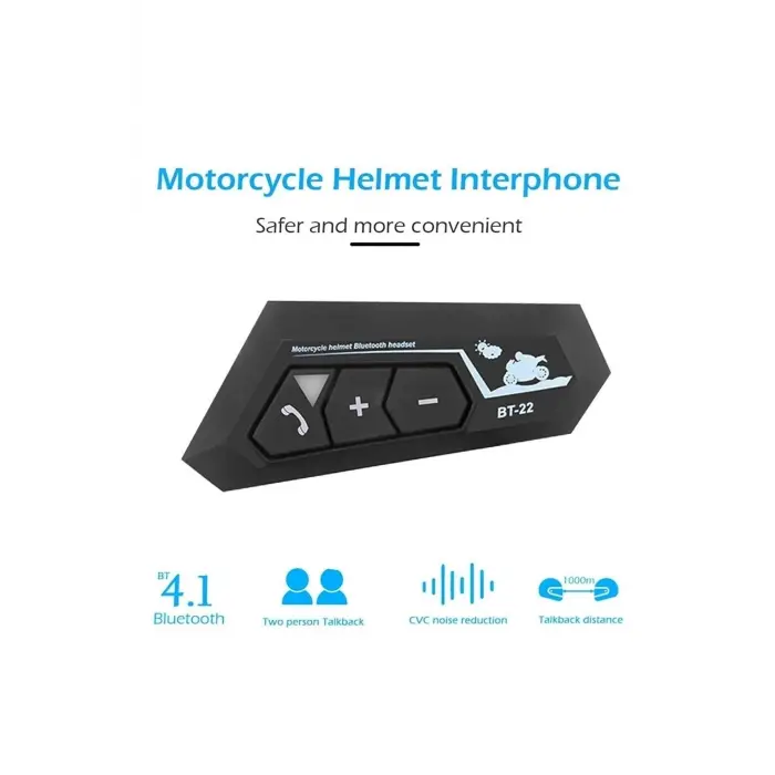 Motosiklet Kaskı için Şarj Edilebilir Bluetooth Intercom Kulaklığı ve Mikrofon Seti