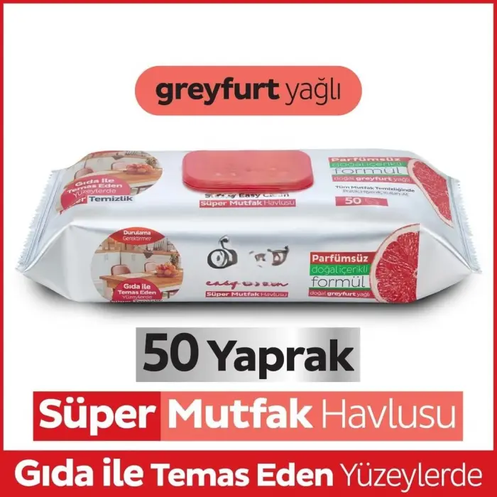 Mutfak Temizlik Havlusu 50 Adet Greyfurt