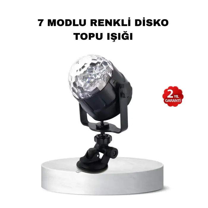 Müzik Ritmine Duyarlı Renkli Disko Topu – 7 Modlu Işıklı Parti Lambası