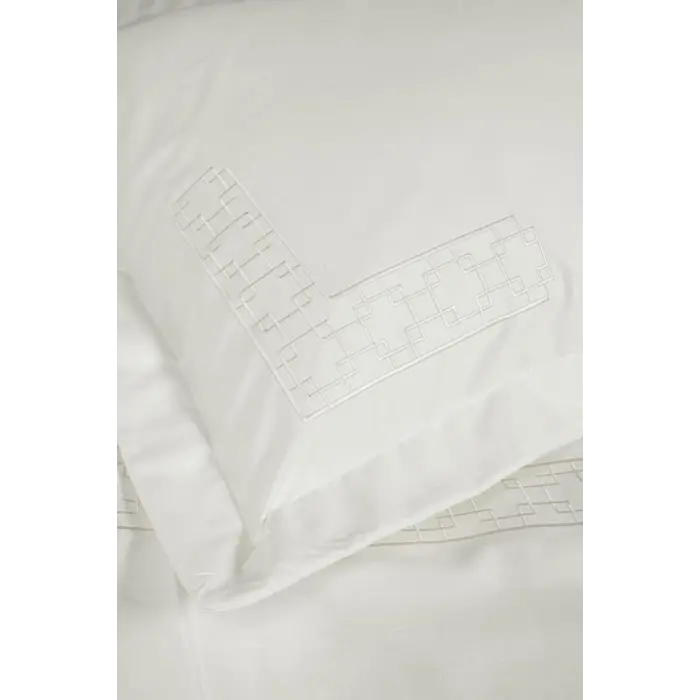 Nakışlı Çift Kişilik Saten Nev Takımı Luxe Ekru