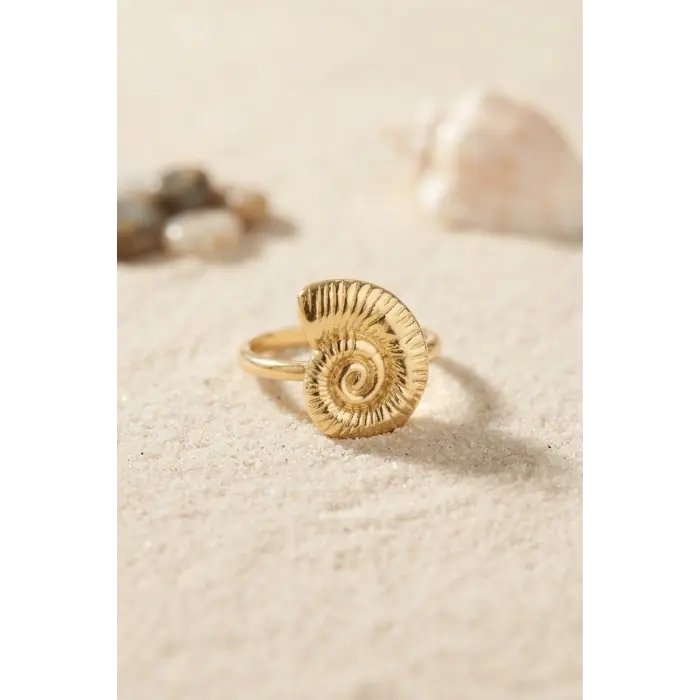 Nautilus Tasarım Gold Renk Kadın Yüzük