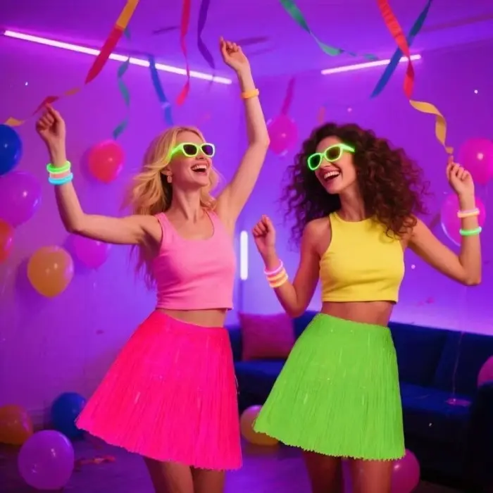Neon Yeşil Hawaii Parti Eteği 40 Cm Bx40