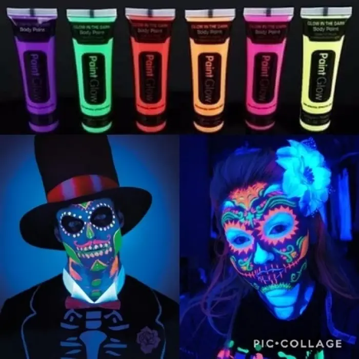 Neonlu Glow Parti Yüz Boyası 6 Renk 6 Adet Bx40