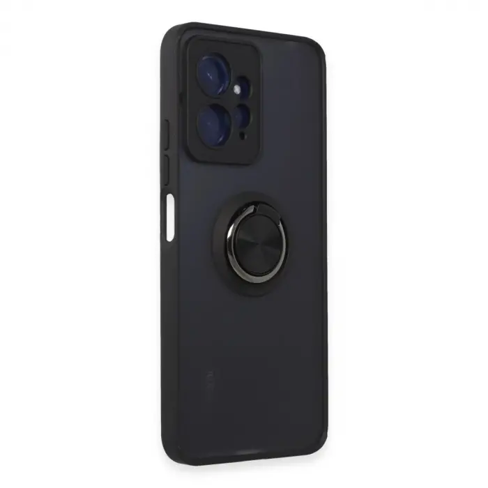Note 12 4g Kılıf Montreal Yüzüklü  Kapak - Siyah