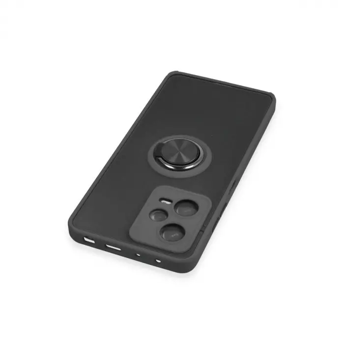 Note 12 5g Kılıf Montreal Yüzüklü  Kapak - Siyah
